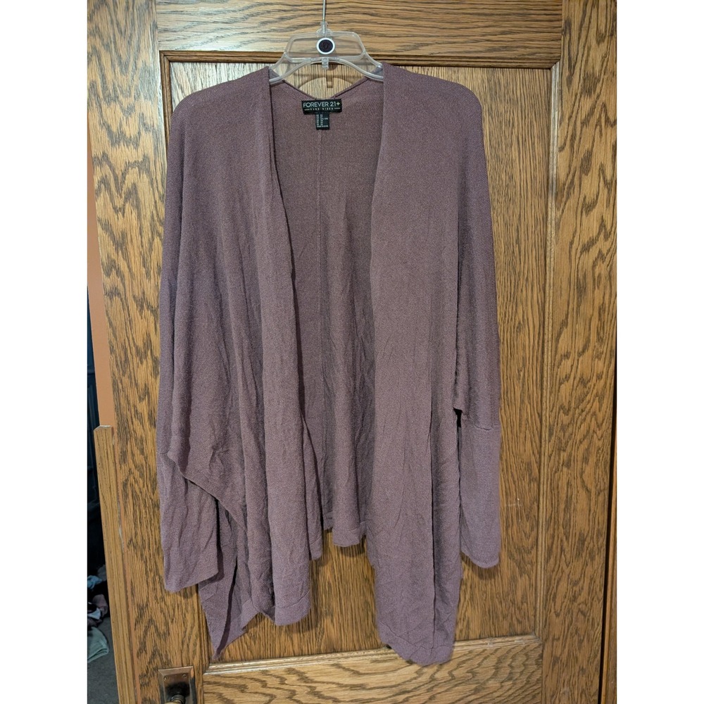 Forever 21+ Mauve Purple Open Front Batwing Cardigan Sweater Plus Size 2X